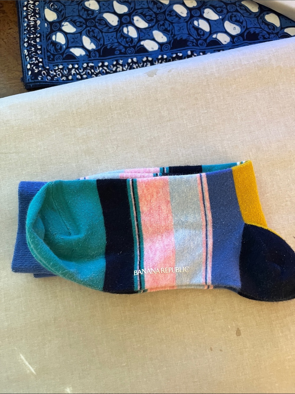 Banana Republic Men's Multi-Color Striped Socks